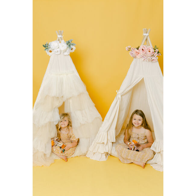 Ivory Ruffle Tulle Play Tent - Play Tents - 6