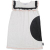 Balloon Ruffle Dress, Ecru with Black Neppy - Dresses - 1 - thumbnail