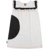 Balloon Ruffle Dress, Ecru with Black Neppy - Dresses - 2