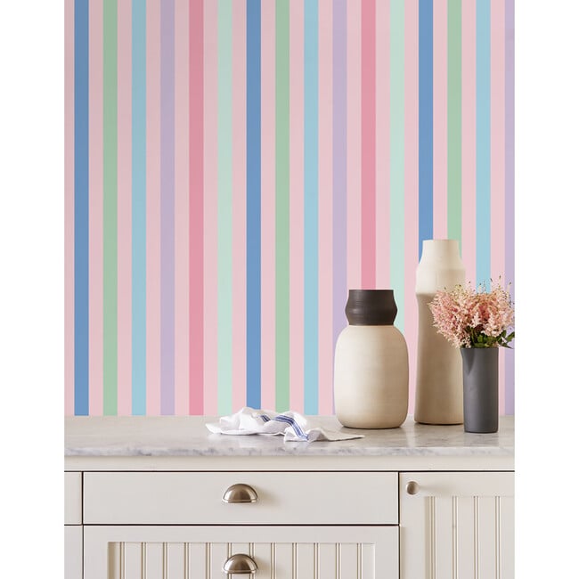 Barbie Bend & Snap Stripe Traditional Wallpaper, Ballet Slipper - Wallpaper - 2