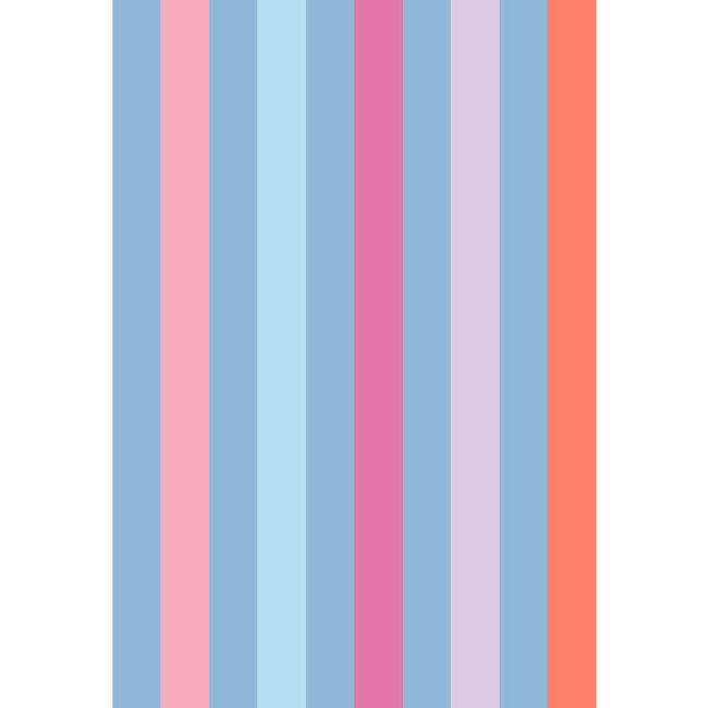 Barbie Bend & Snap Stripe Traditional Wallpaper, Cornflower - Wallpaper - 3