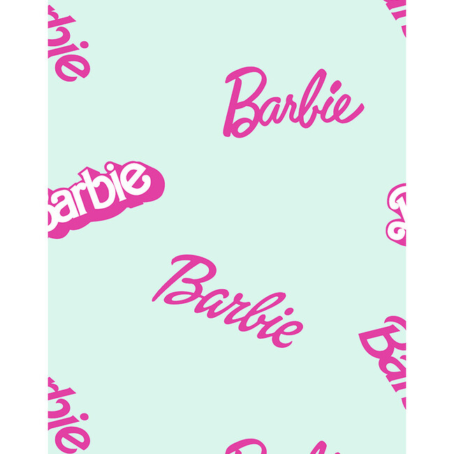 Barbie Logo Mix Traditional Wallpaper, Robin's Egg - Wallpaper - 3