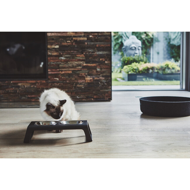 Desco Cat Feeder, Black - Pet Bowls & Feeders - 3