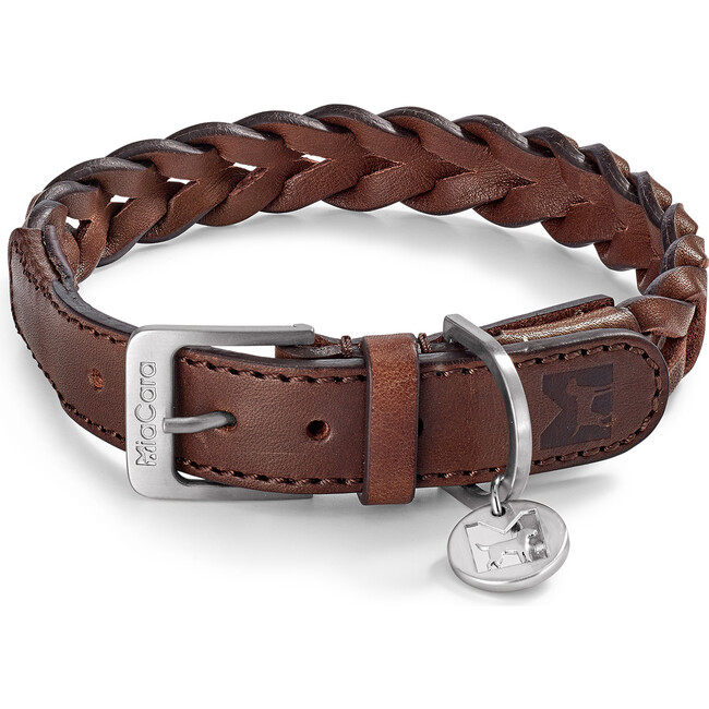 Bergamo Dog Collar, Brown - Collars, Leashes & Harnesses - 1