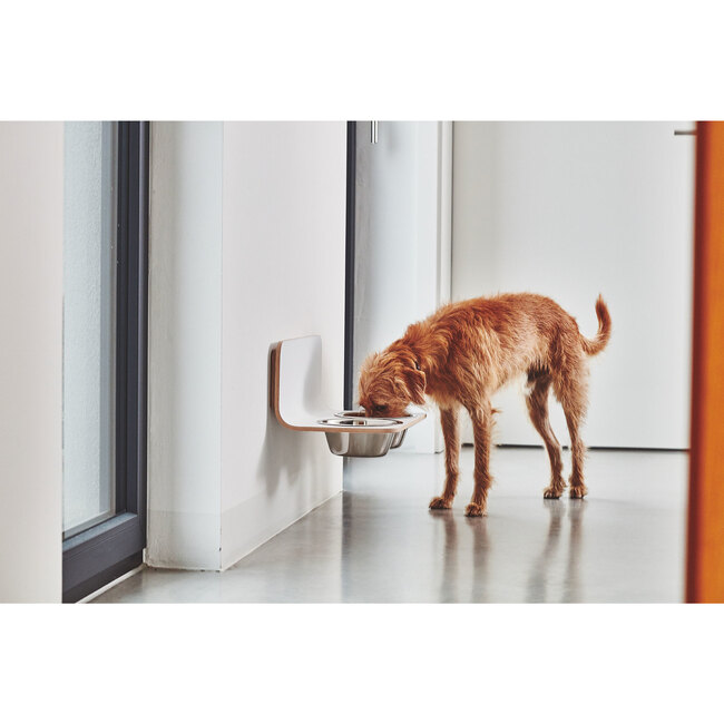 Arco Dog Feeder, White - Pet Bowls & Feeders - 3