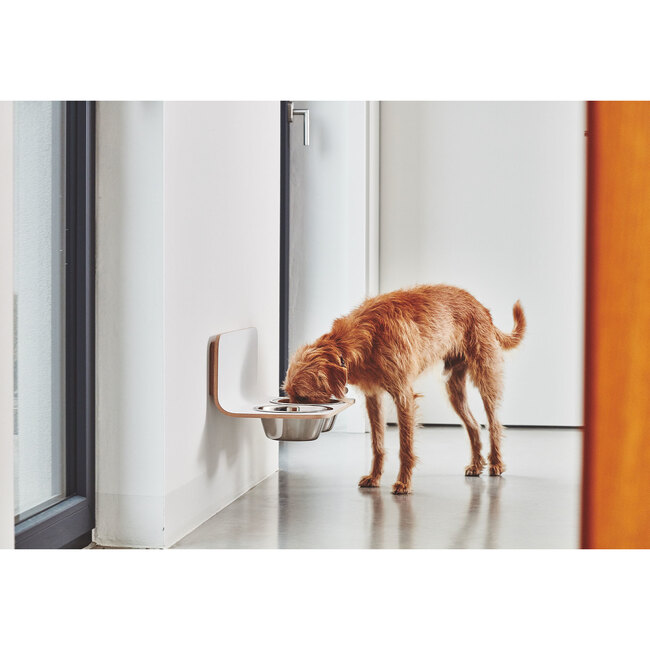 Arco Dog Feeder, White - Pet Bowls & Feeders - 4