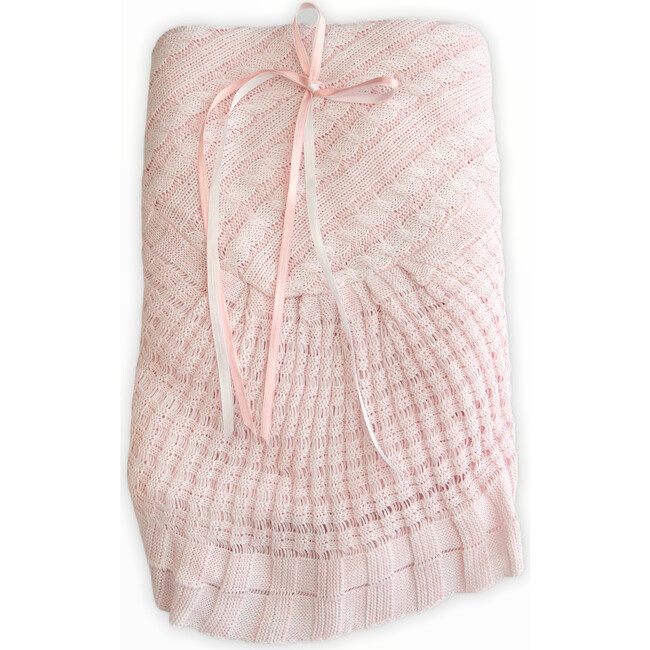 Pink Knitted Blanket - Blankets - 1
