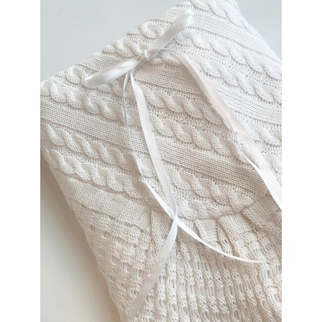 White knitted Blanket - Blankets - 2