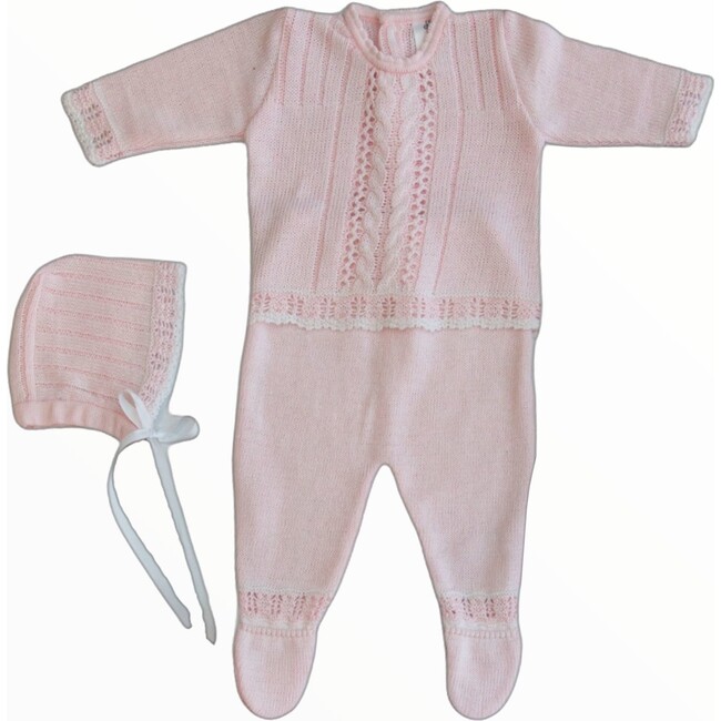 Knitted 3-Piece Set, Pink - Mixed Apparel Set - 1