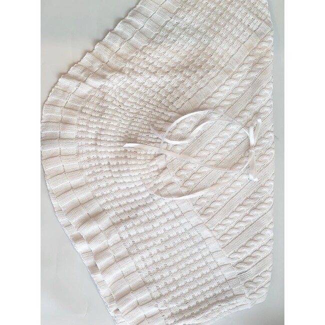 White knitted Blanket - Blankets - 3