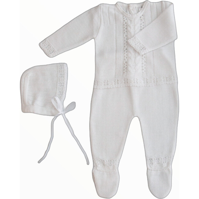 Knitted 3-Piece Set, White