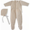 Knitted 3-Piece Set, Beige - Mixed Apparel Set - 1 - thumbnail