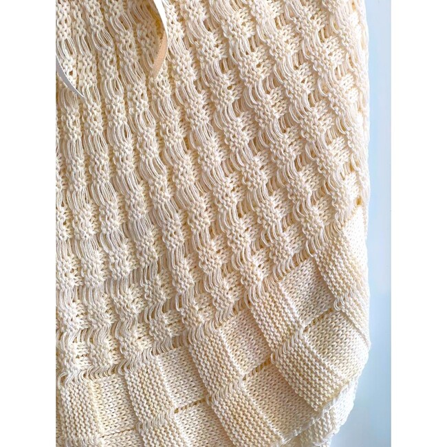 Beige Knitted Blanket - Blankets - 4