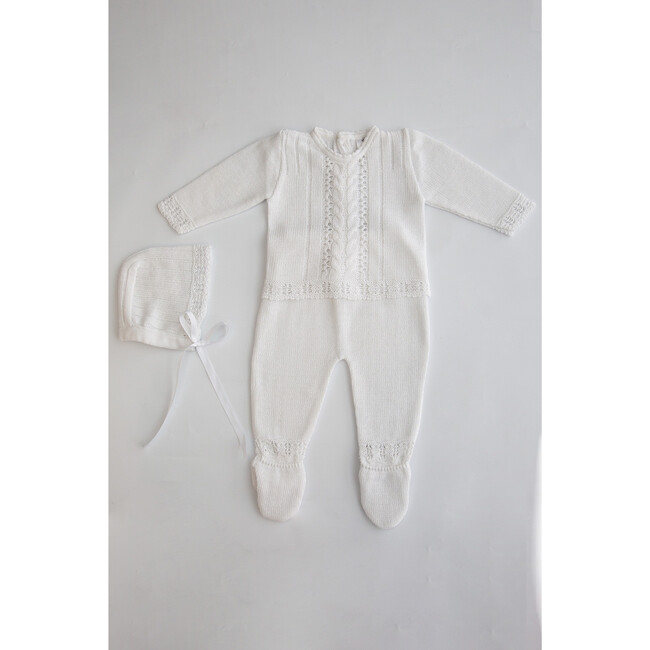 Knitted 3-Piece Set, White - Mixed Apparel Set - 3