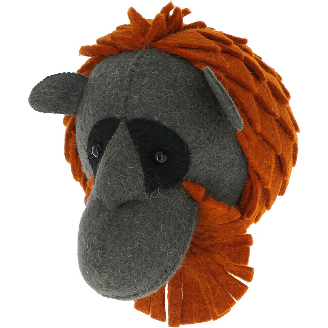 Mini Orangutan Head, Charcoal/Rust - Wall Décor - 1