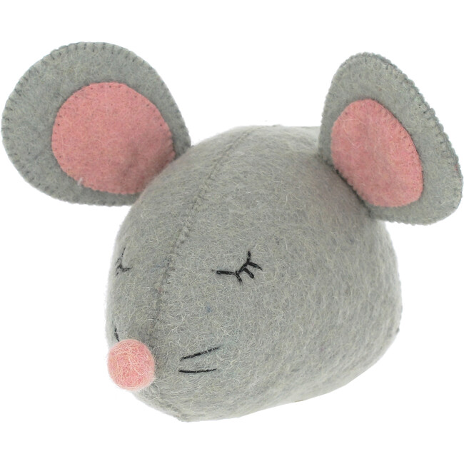 Sleepy Mouse Head, Grey/Pink