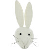 Mini White Rabbit Head, White - Wall Décor - 1 - thumbnail