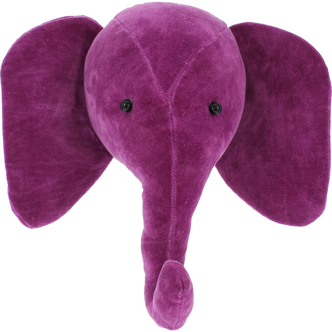 Mini Velvet Elephant Head, Pink - Rugs - 1