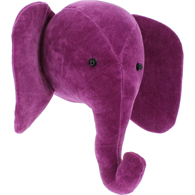Mini Velvet Elephant Head, Pink - Rugs - 3