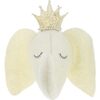 Sleepy Elephant with Crown, Cream - Wall Décor - 1 - thumbnail
