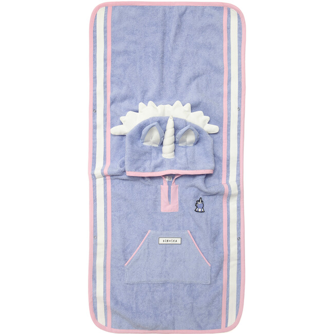 Girl's Sparkle Poncho Towel, Lilac - Cover-Ups - 2