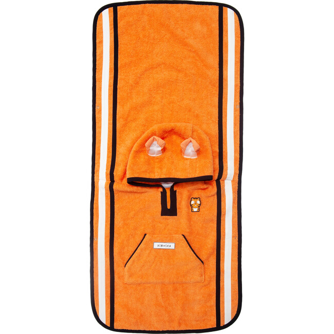 Kid's Pounce Poncho Towel,Orange - Cover-Ups - 2