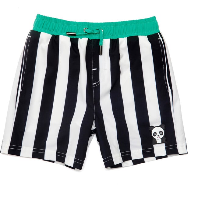 Boys Patch Swim Trunks, Black