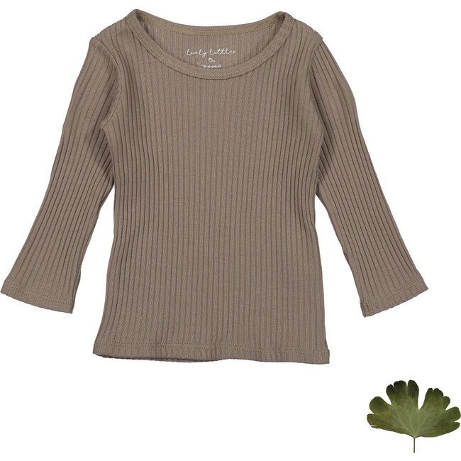 The Ribbed Tee, Taupe