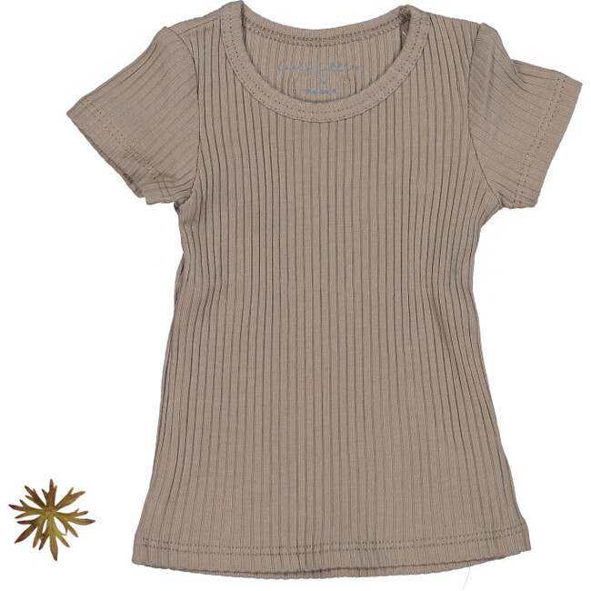 The Ribbed Short Sleeve Tee, Taupe