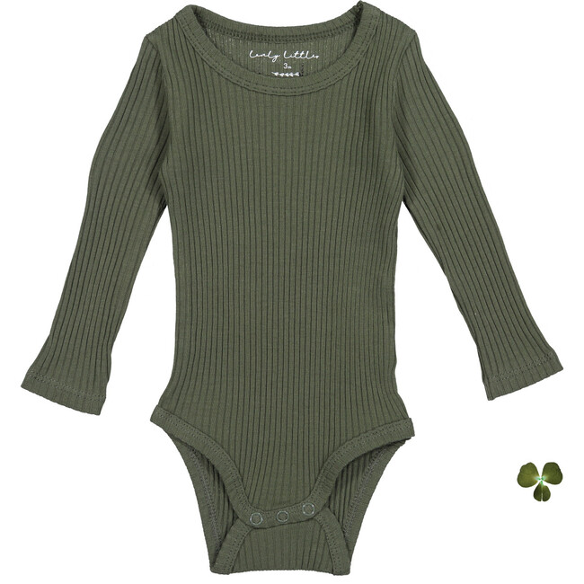 The Ribbed Long Sleeve Onesie, Moss