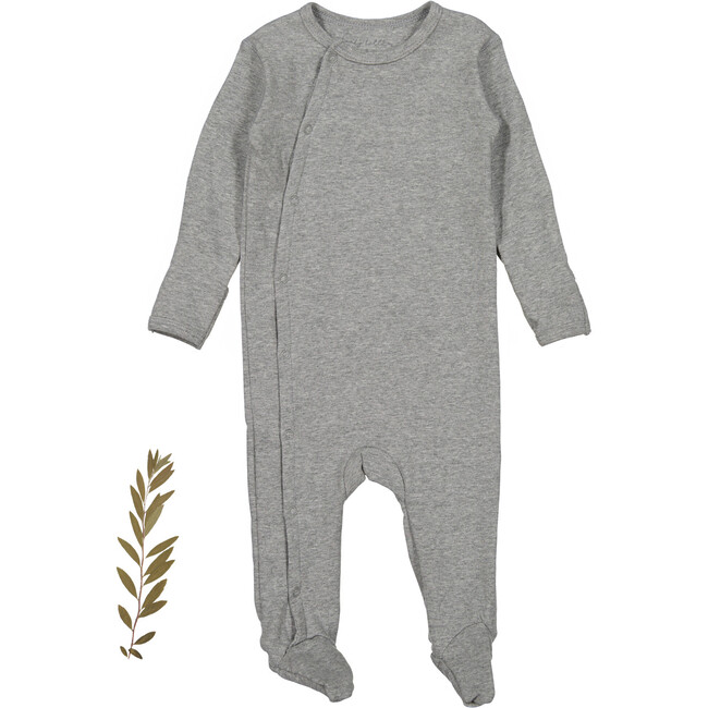 The Cotton Snap Romper, Heather Grey