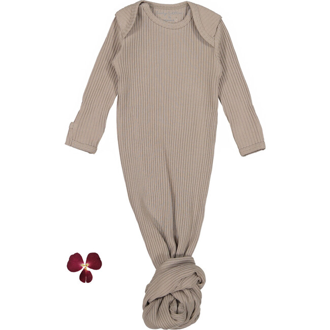 The Ribbed Baby Gown, Taupe