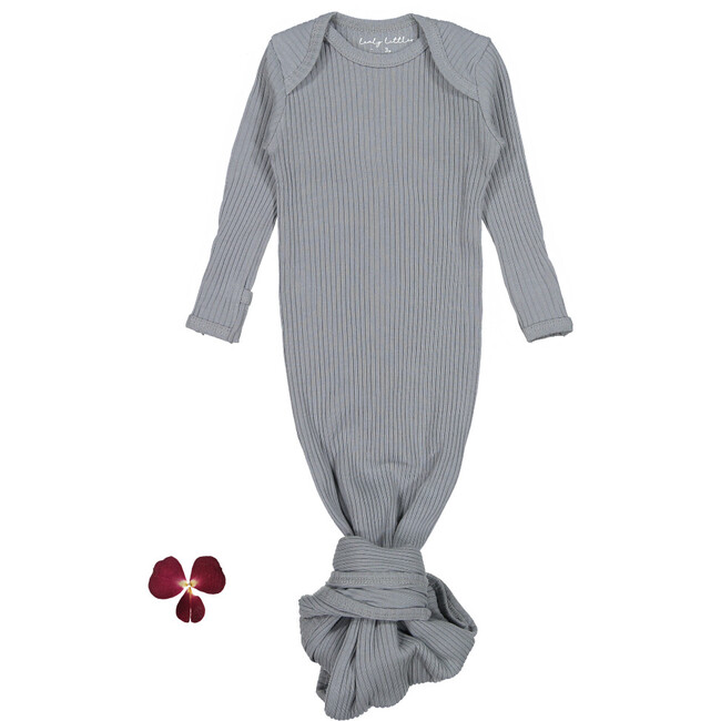 The Ribbed Baby Gown, Slate