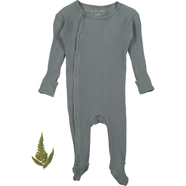 The Ribbed Snap Romper, Slate