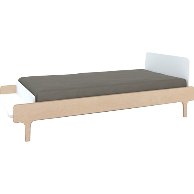 River Twin Bed, White/Birch - Beds - 1
