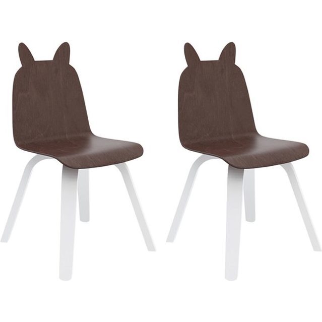 Set of 2 Rabbit Play Chairs, Walnut - Kids Seating - 1
