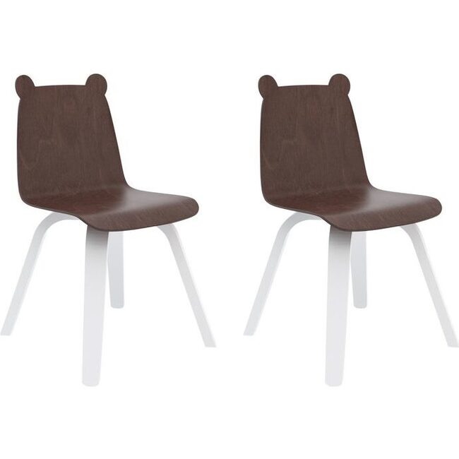 Set of 2 Bear Play Chairs, Walnut - Kids Seating - 1