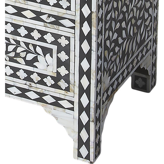 Victoria Mother Of Pearl Drawer Chest, Black - Dressers - 3