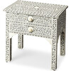 Vivienne Bone Inlay Side Table, Grey - Accent Tables - 1 - thumbnail
