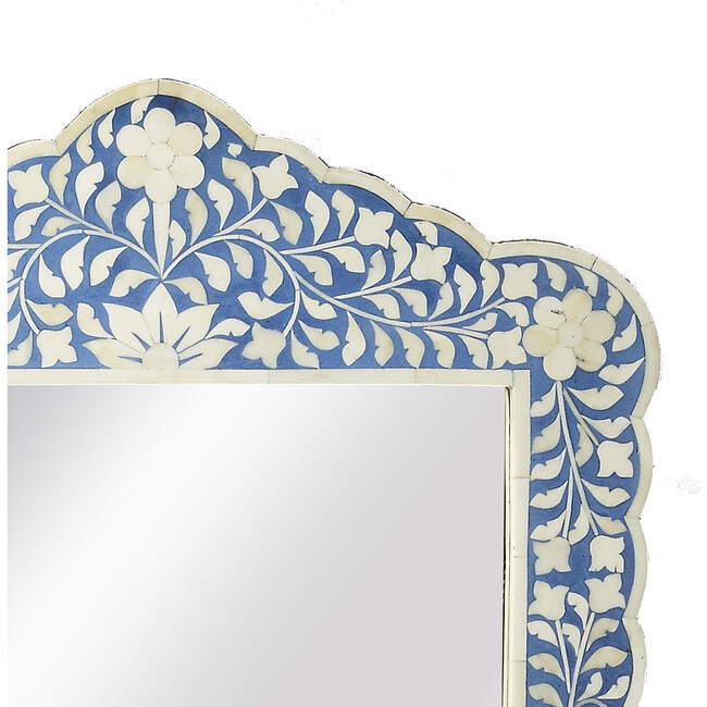 Vivienne Bone Inlay Wall Mirror, Blue