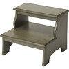 Melrose Wooden Step Stool, Silver Satin - Accent Seating - 1 - thumbnail