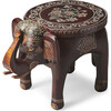 Botswana Hand-Painted Elephant Table, Natural - Accent Tables - 1 - thumbnail