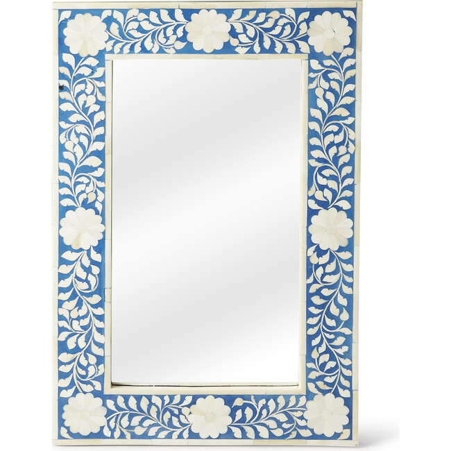 Olivia Bone Inlay Mirror, Blue