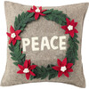 Peace Wreath Pillow Cover, Grey - Decorative Pillows - 1 - thumbnail