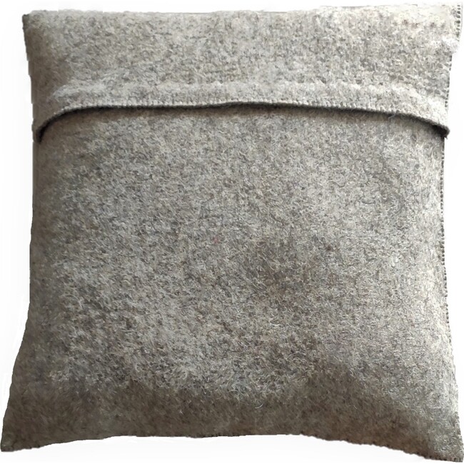 Joy Wreath Pillow Cover, Grey - Decorative Pillows - 2