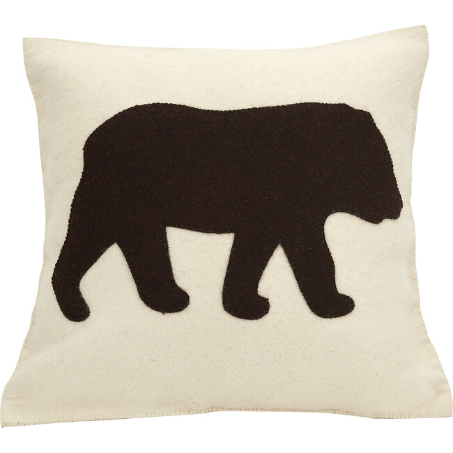Bear Silhouette Pillow, Cream