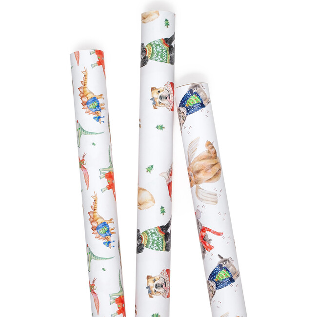 Festive Creatures Wrapping Paper Trio