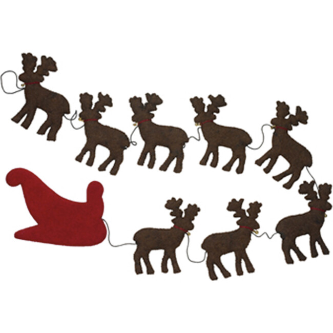 Reindeer Garland, Brown/Red