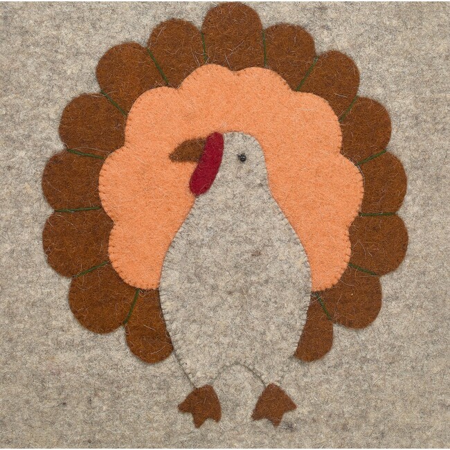 Thanksgiving Turkey Table Runner, Orange/Grey