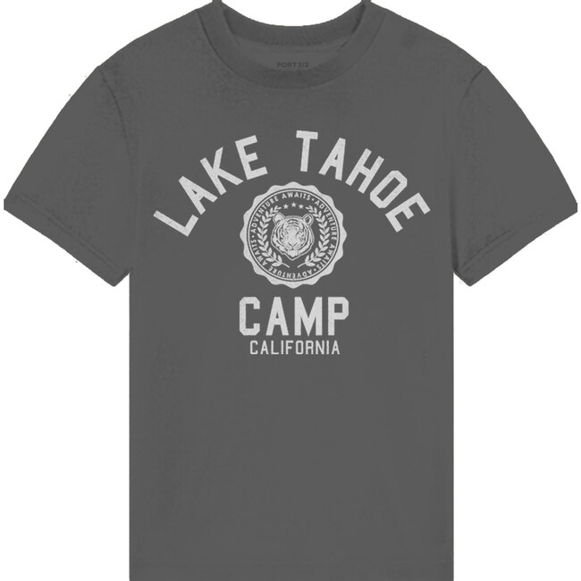 Lake Tahoe Camp Tee, Washed Black
